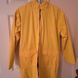 Yellow Hooded Rain Jacket